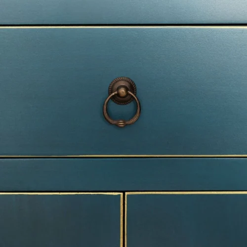 Armoire bleue laquée 2 portes 2 tiroirs Ixia 185 cm — vue 4