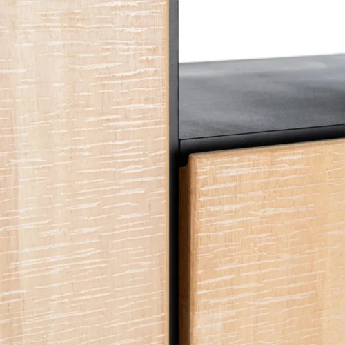 Armoire bois et métal noir 2 portes 1 tiroir Ixia 84,5 cm — vue 8