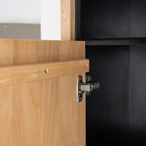 Armoire bois et métal noir 2 portes 3 tiroirs Ixia 89,5 cm — vue 5