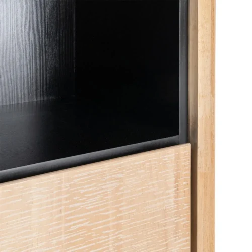 Armoire bois et métal noir 2 portes 3 tiroirs Ixia 89,5 cm — vue 6