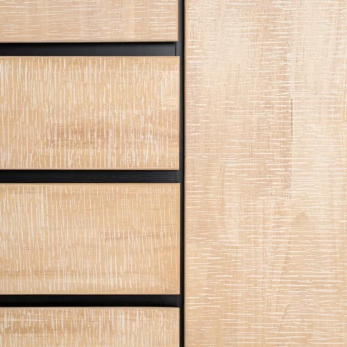 Armoire bois et métal noir 2 portes 3 tiroirs Ixia 89,5 cm — vue 7