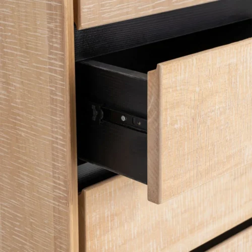 Armoire bois et métal noir 2 portes 3 tiroirs Ixia 89,5 cm — vue 8