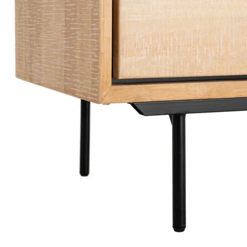 Armoire bois et métal noir 2 portes 3 tiroirs Ixia 89,5 cm — vue 9