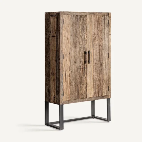 Armoire Carrik bois récupéré marron 107 x 188 Vical Home — vue 2