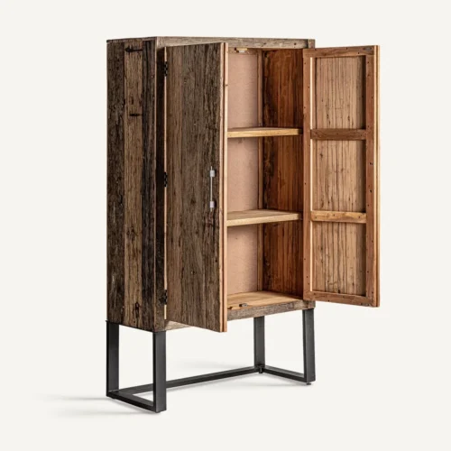 Armoire Carrik bois récupéré marron 107 x 188 Vical Home — vue 3
