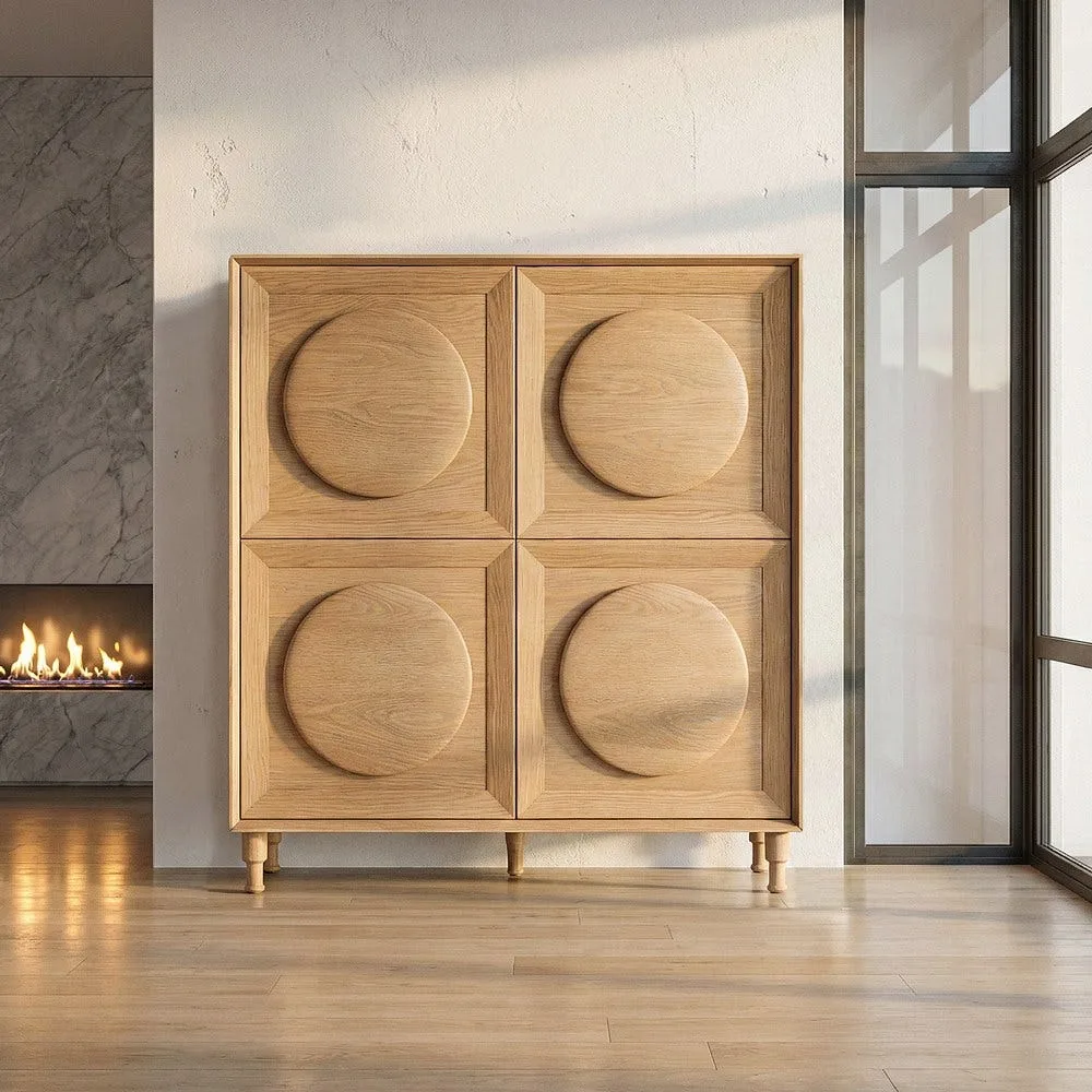 Armoire chêne naturel 4 portes Ixia 135 cm