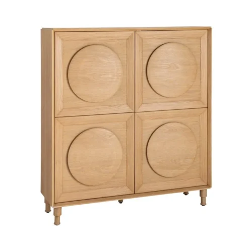 Armoire chêne naturel 4 portes Ixia 135 cm — vue 3