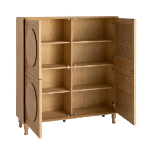 Armoire chêne naturel 4 portes Ixia 135 cm — vue 4