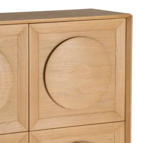 Armoire chêne naturel 4 portes Ixia 135 cm — vue 7
