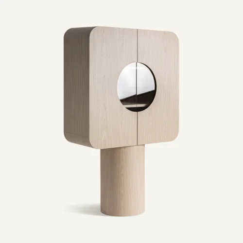 Armoire Kharj chêne beige et verre Vical Home — vue 2