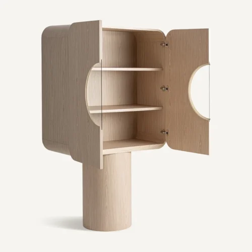 Armoire Kharj chêne beige et verre Vical Home — vue 3