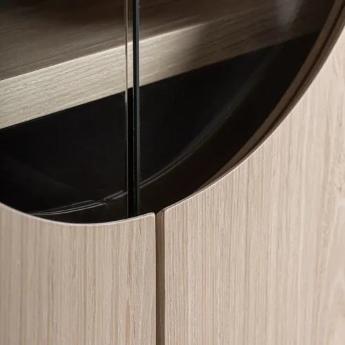 Armoire Kharj chêne beige et verre Vical Home — vue 6