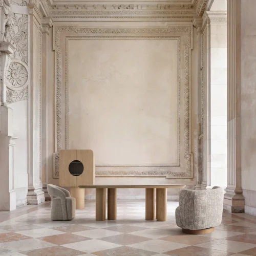 Armoire Kharj chêne beige et verre Vical Home — vue 9