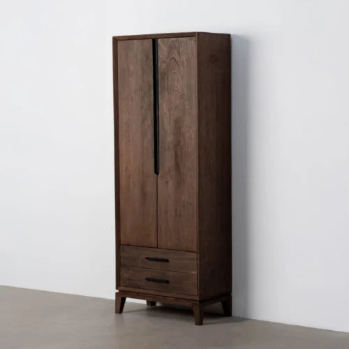 Armoire marron bois de manguier 2 portes 2 tiroirs Ixia 75 cm — vue 2