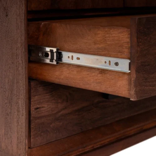 Armoire marron bois de manguier 2 portes 2 tiroirs Ixia 75 cm — vue 6