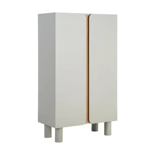 Armoire taupe laquée 2 portes Ixia 80 cm — vue 3