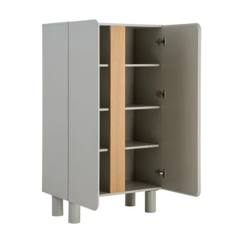 Armoire taupe laquée 2 portes Ixia 80 cm — vue 4