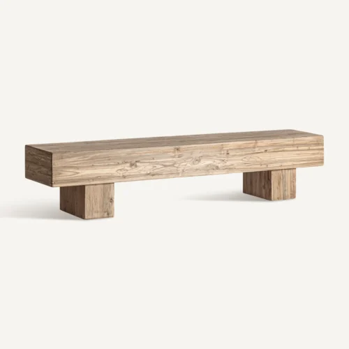 Banc Bergle teck recyclé marron Vical Home — vue 2