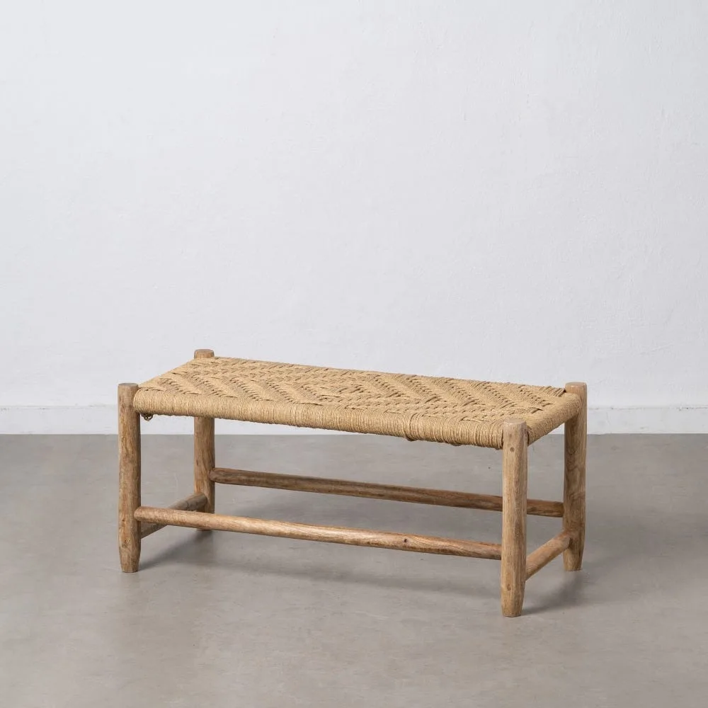 Banc bois de manguier fibre naturelle Ixia 92 cm