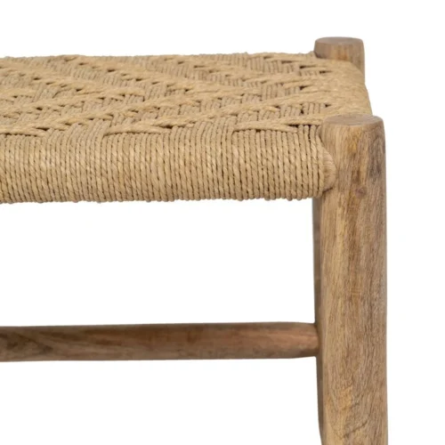 Banc bois de manguier fibre naturelle Ixia 92 cm — vue 4