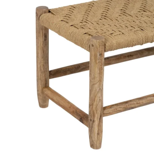 Banc bois de manguier fibre naturelle Ixia 92 cm — vue 5