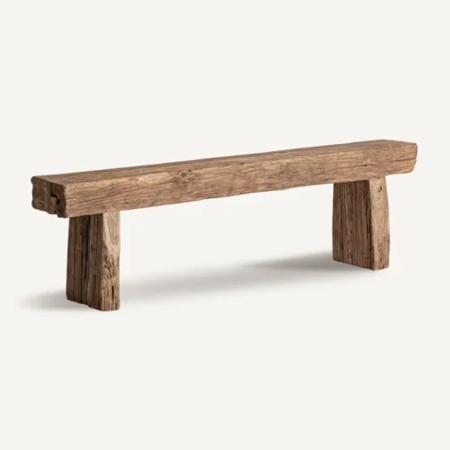 Banc bois de teck recyclé marron Vical Home — vue 2