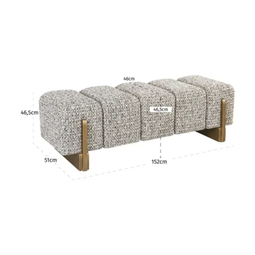 Banc Caleo cobblestone Richmond Interiors — vue 7