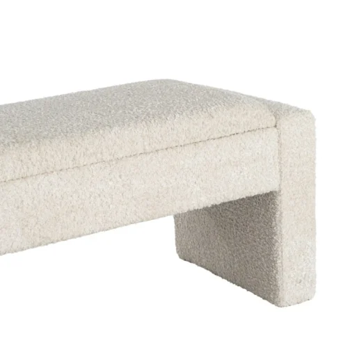 Banc coffre tissu crème Ixia 117 cm — vue 4