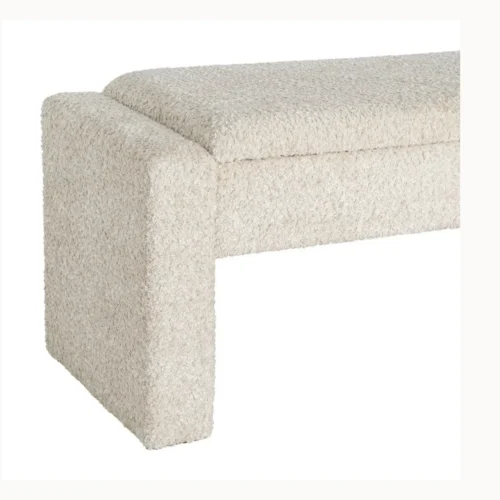 Banc coffre tissu crème Ixia 117 cm — vue 5