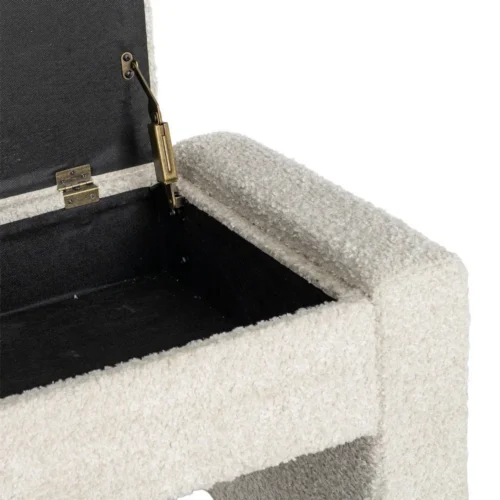 Banc coffre tissu crème Ixia 117 cm — vue 7