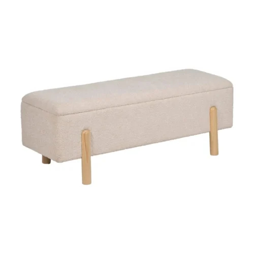 Banc coffre tissu crème Ixia 122 cm — vue 4