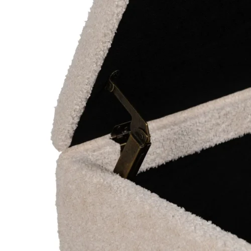 Banc coffre tissu crème Ixia 122 cm — vue 5