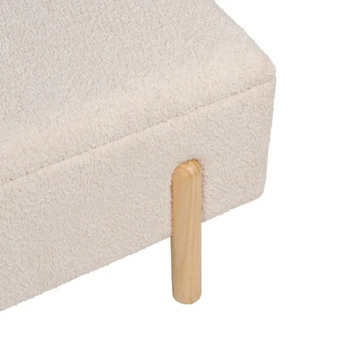 Banc coffre tissu crème Ixia 122 cm — vue 8