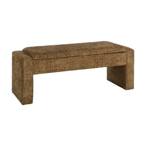 Banc coffre tissu ocre Ixia 117 cm — vue 2