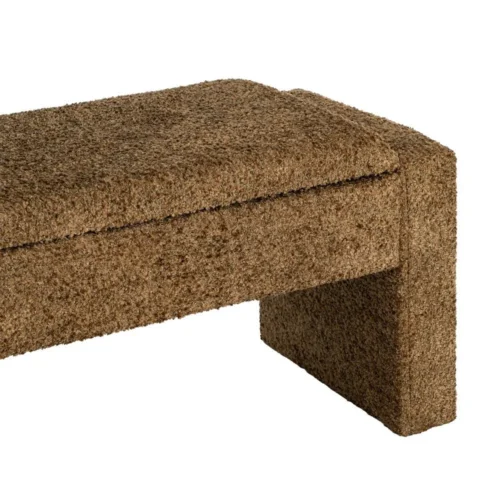 Banc coffre tissu ocre Ixia 117 cm — vue 4