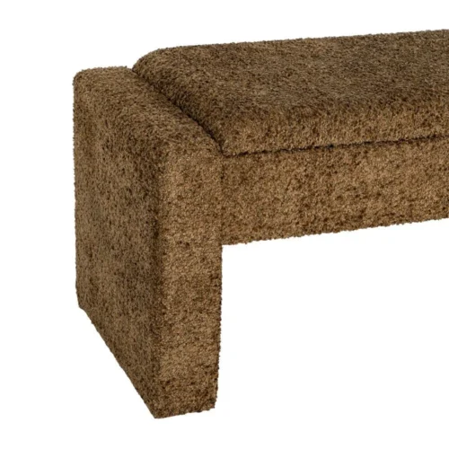 Banc coffre tissu ocre Ixia 117 cm — vue 5