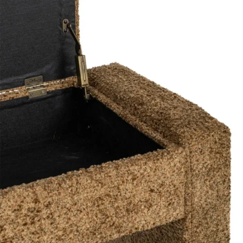 Banc coffre tissu ocre Ixia 117 cm — vue 7