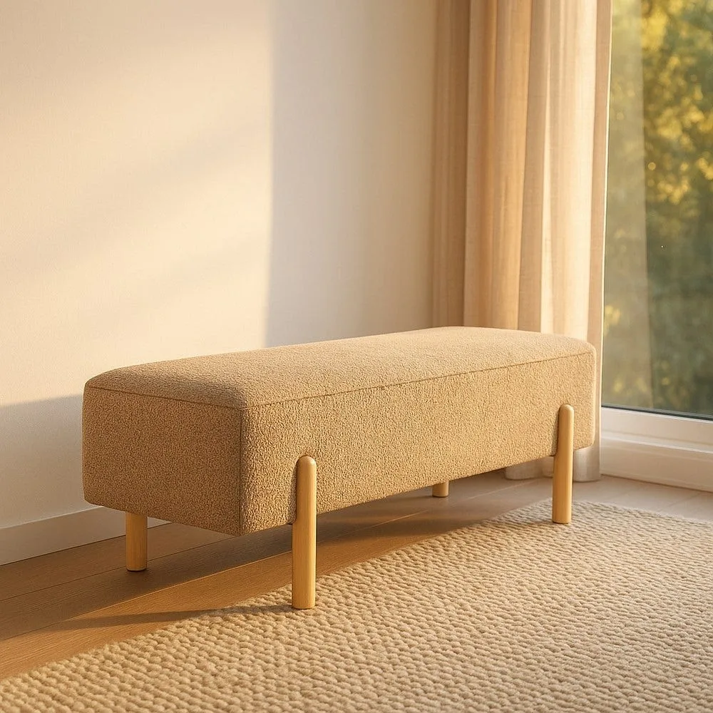 Banc coffre tissu taupe Ixia 122 cm
