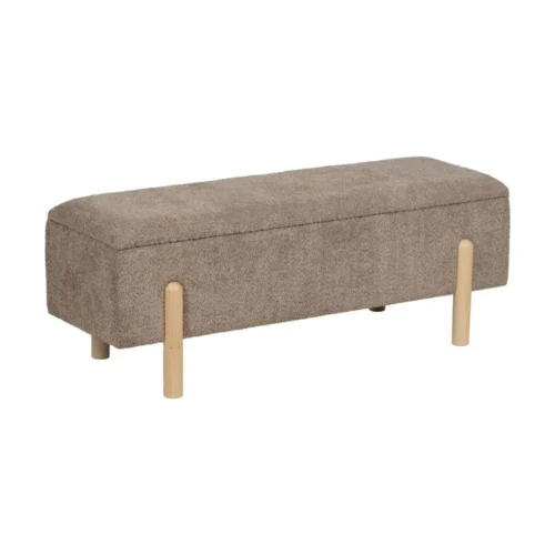 Banc coffre tissu taupe Ixia 122 cm — vue 4