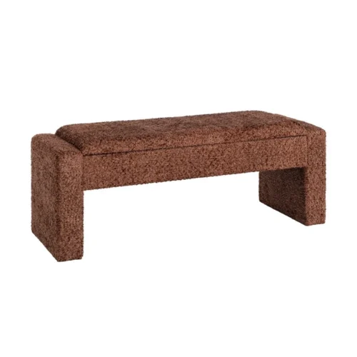 Banc coffre tissu terre cuite Ixia 117 cm — vue 2