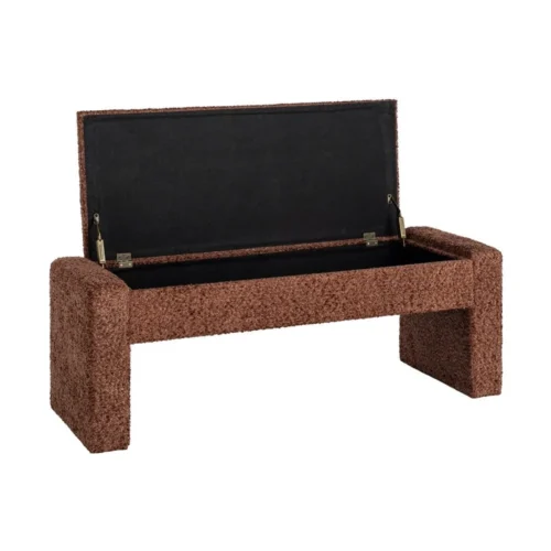 Banc coffre tissu terre cuite Ixia 117 cm — vue 3
