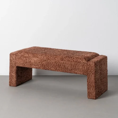 Banc coffre tissu terre cuite Ixia 117 cm — vue 9