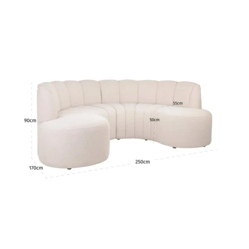 Banc Landmark lodge desert rond entièrement rembourré lot de 2 Richmond Interiors — vue 7