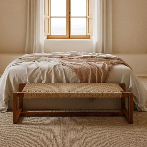 Banc naturel bois de teck Ixia 138 cm — vue 8