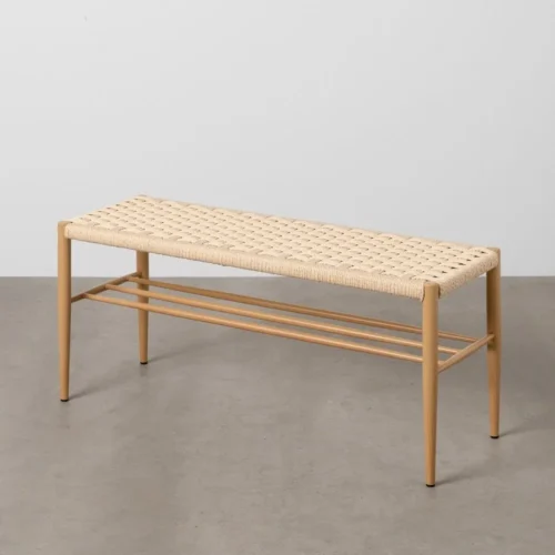 Banc naturel corde et métal Ixia 100 cm — vue 2