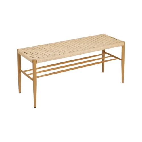 Banc naturel corde et métal Ixia 100 cm — vue 3