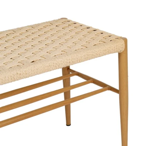 Banc naturel corde et métal Ixia 100 cm — vue 5