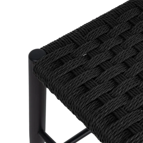 Banc noir corde et métal Ixia 100 cm — vue 4