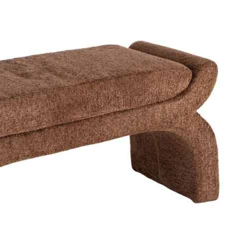 Banc tapissé tissu marron Ixia 115 cm — vue 3