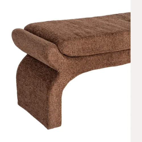 Banc tapissé tissu marron Ixia 115 cm — vue 4